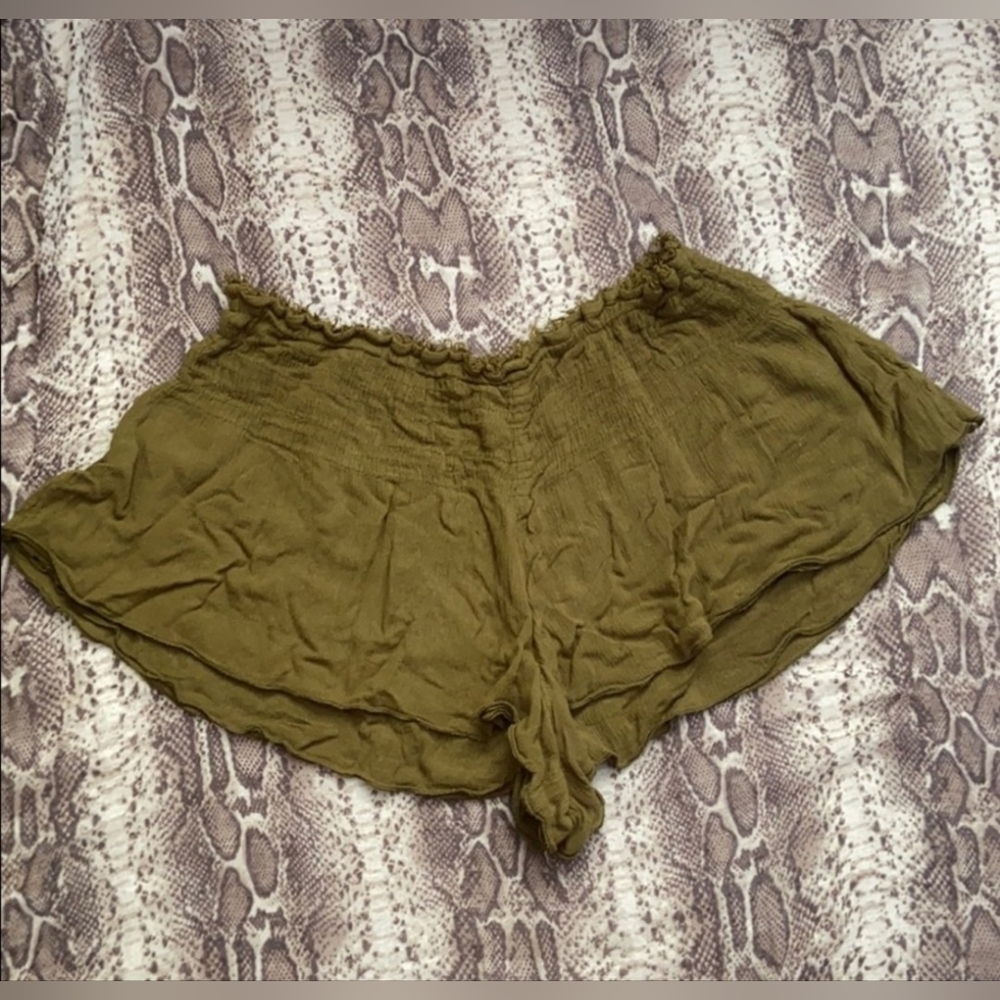 FP Olive Green Flowy Shorts